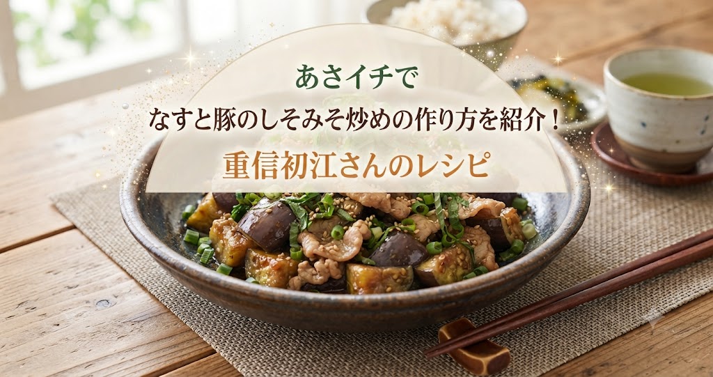 あさイチでなすと豚のしそみそ炒めの作り方を紹介!重信初江さんのレシピ