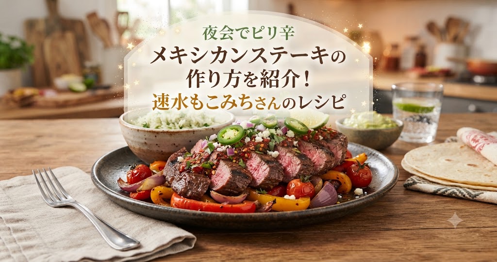 夜会でピリ辛メキシカンステーキの作り方を紹介!速水もこみちさんのレシピ
