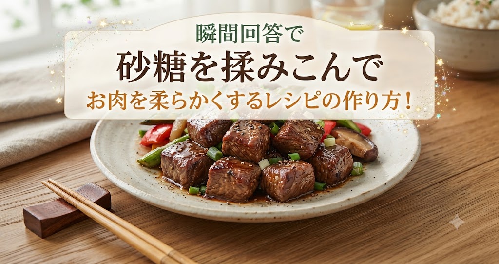 瞬間回答で砂糖を揉みこんでお肉を柔らかくするレシピの作り方！