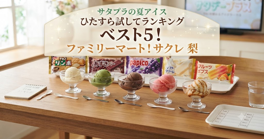 サタプラの夏アイスひたすら試してランキングベスト5!ファミリーマート!サクレ 梨