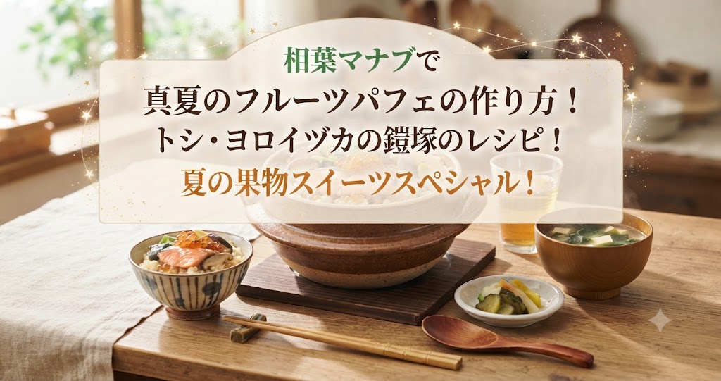 相葉マナブで真夏のフルーツパフェの作り方!トシ・ヨロイヅカの鎧塚のレシピ!夏の果物スイーツスペシャル!