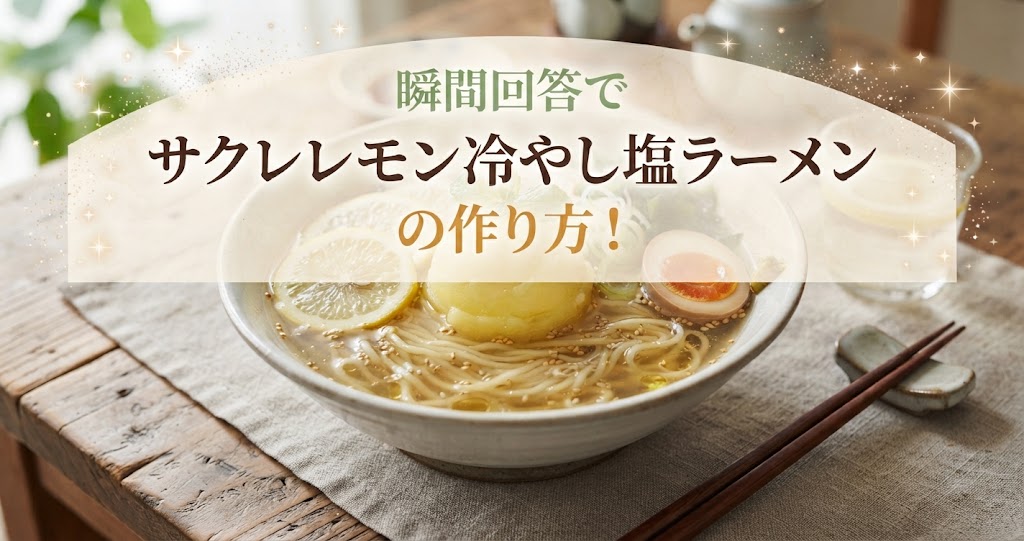 瞬間回答でサクレレモン冷やし塩ラーメンの作り方！
