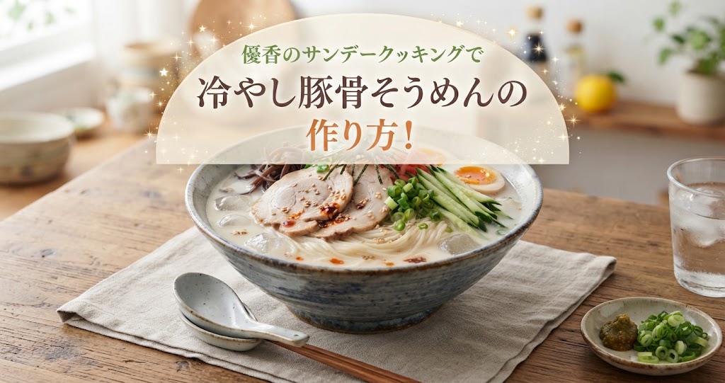 優香のサンデークッキングで冷やし豚骨そうめんの作り方!