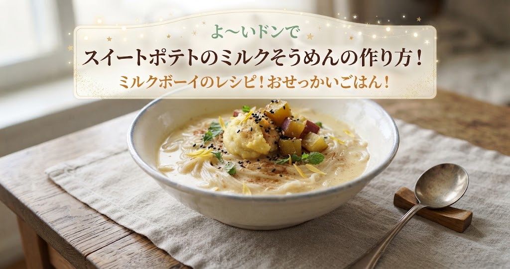 よ~いドンでスイートポテトのミルクそうめんの作り方!ミルクボーイのレシピ!おせっかいごはん!