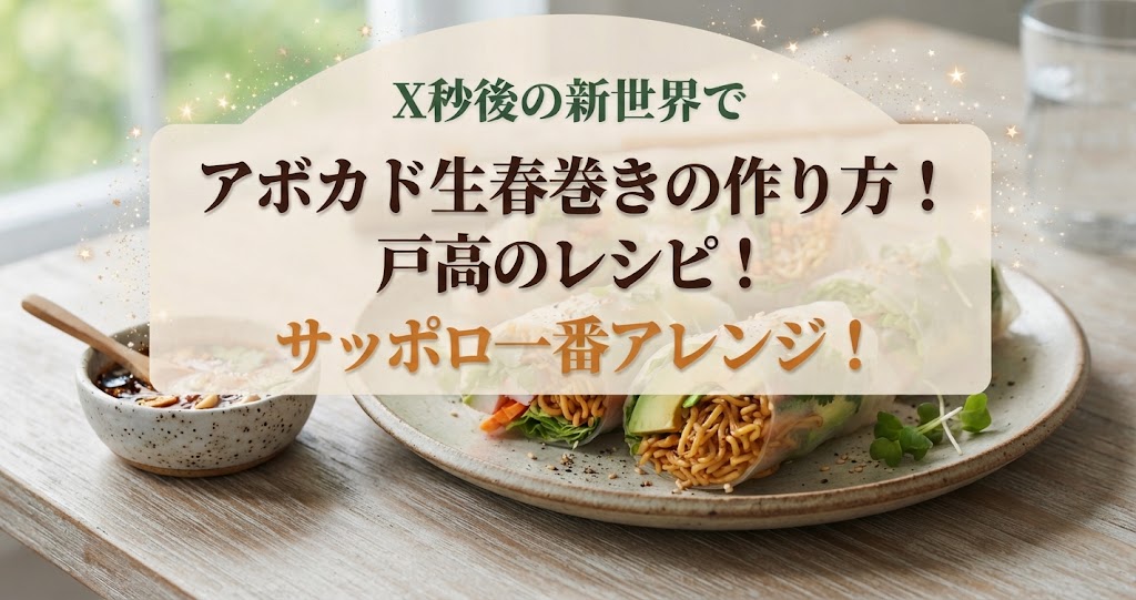 X秒後の新世界でアボカド生春巻きの作り方!戸高のレシピ!サッポロ一番アレンジ!