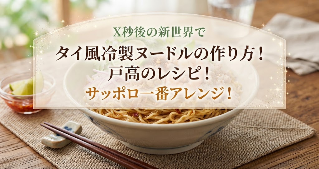 X秒後の新世界でタイ風冷製ヌードルの作り方！戸高のレシピ！サッポロ一番アレンジ！