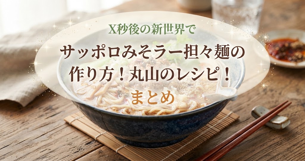 X秒後の新世界でサッポロみそラー担々麺の作り方！丸山のレシピ！