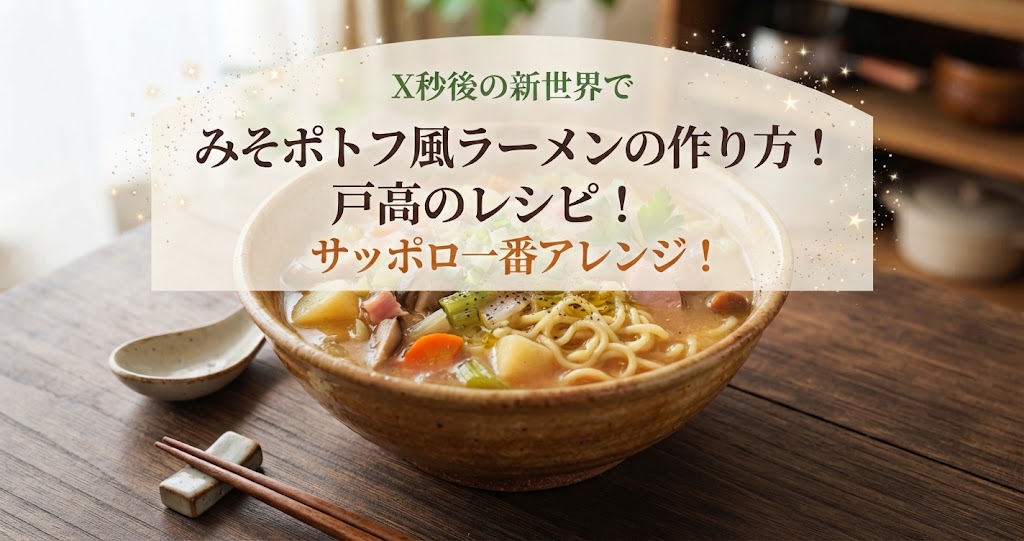 X秒後の新世界でみそポトフ風ラーメンの作り方！戸高のレシピ！サッポロ一番アレンジ！