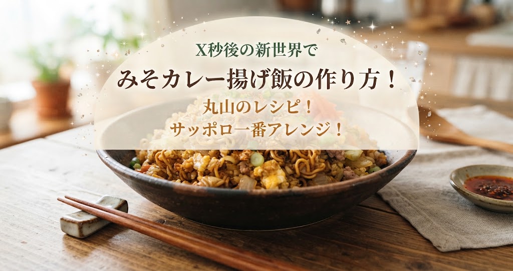 X秒後の新世界でみそカレー揚げ飯の作り方!丸山のレシピ!サッポロ一番アレンジ!