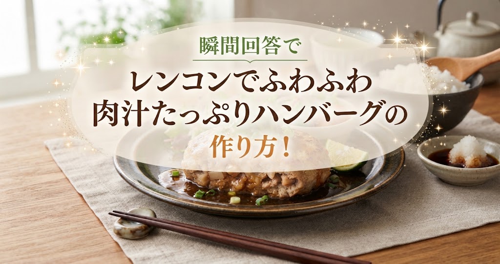 瞬間回答でレンコンでふわふわ肉汁たっぷりハンバーグの作り方！