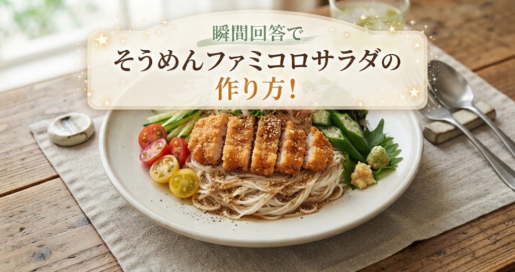 瞬間回答でそうめんファミコロサラダの作り方！