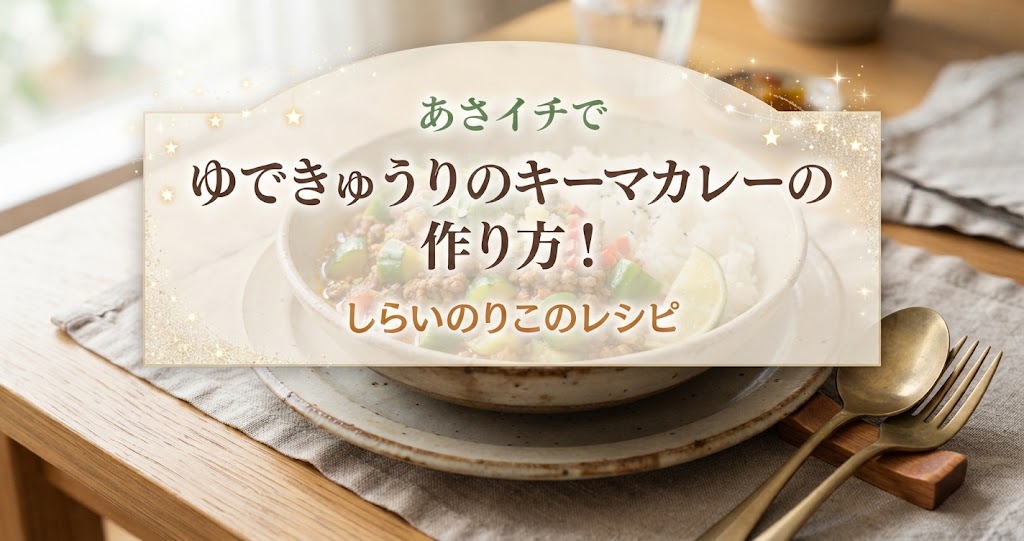 あさイチでゆできゅうりのキーマカレーの作り方！しらいのりこのレシピ