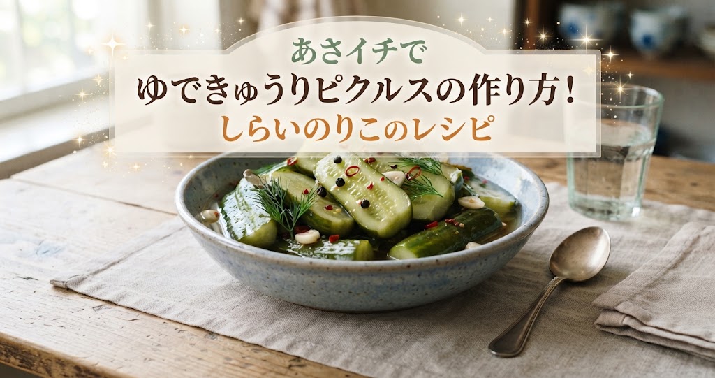 あさイチでゆできゅうりピクルスの作り方！しらいのりこのレシピ