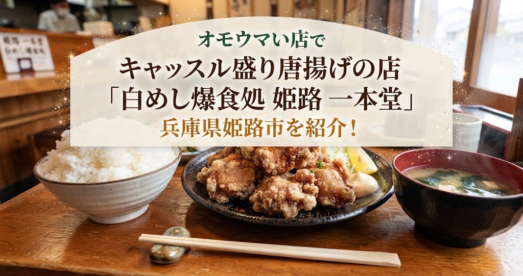 オモウマい店でキャッスル盛り唐揚げの店「白めし爆食処 姫路 一本堂」兵庫県姫路市を紹介！