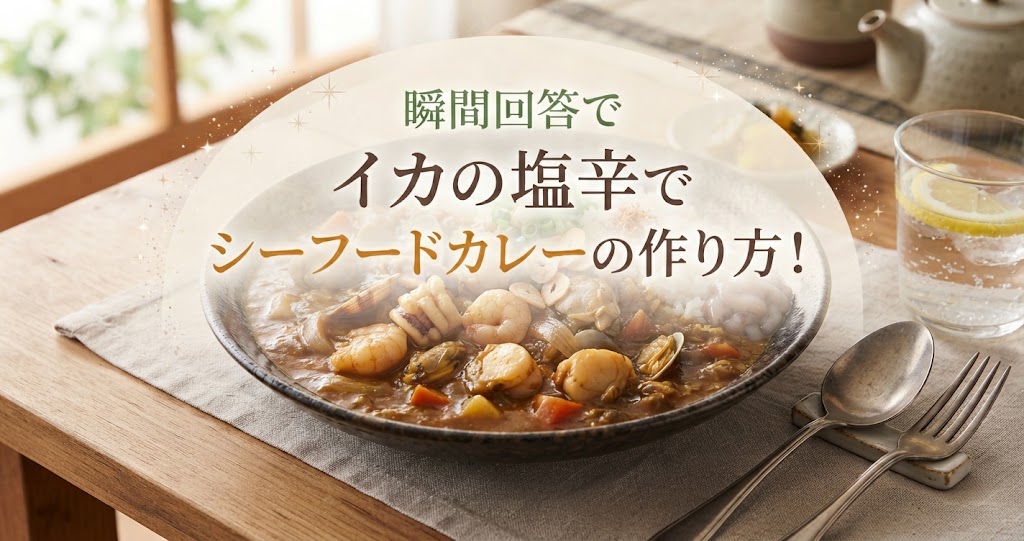 瞬間回答でイカの塩辛でシーフードカレーの作り方！