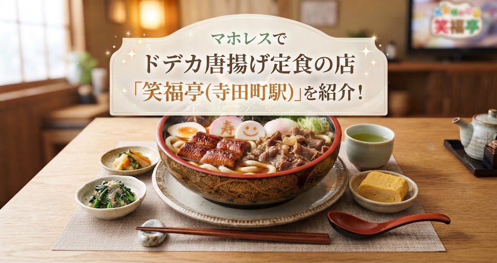 マホレスでドデカ唐揚げ定食の店「笑福亭(寺田町駅)」を紹介！
