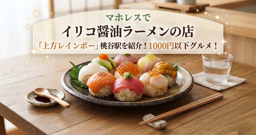 マホレスでイリコ醤油ラーメンの店「上方レインボー」桃谷駅を紹介！1000円以下グルメ！
