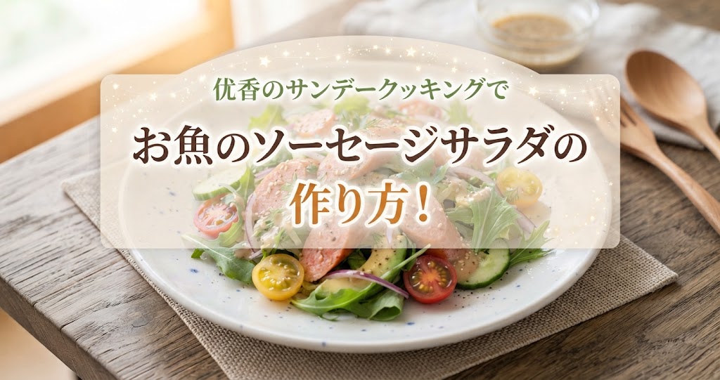優香のサンデークッキングでお魚のソーセージサラダの作り方！