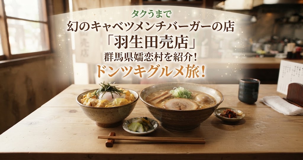 タクうまで幻のキャベツメンチバーガーの店「羽生田売店」群馬県嬬恋村を紹介!ドンツキグルメ旅!