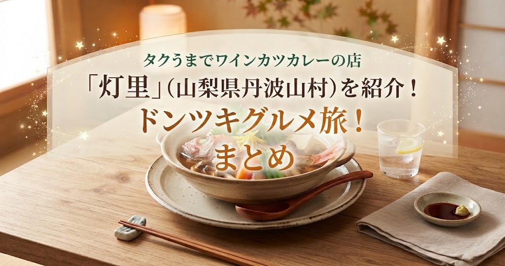 タクうまでワインカツカレーの店「灯里」（山梨県丹波山村）を紹介！ドンツキグルメ旅！