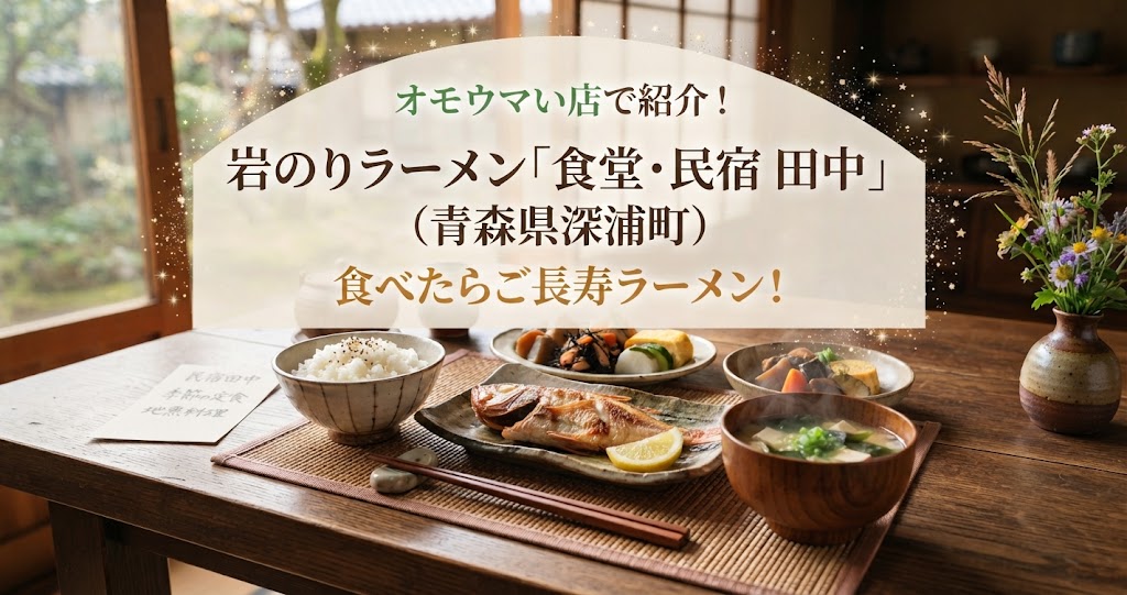 オモウマい店で岩のりラーメン「食堂・民宿 田中」（青森県深浦町）を紹介！食べたらご長寿ラーメン！
