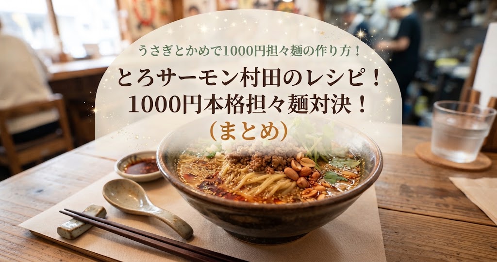 うさぎとかめで1000円担々麺の作り方！とろサーモン村田のレシピ！1000円本格担々麺対決！