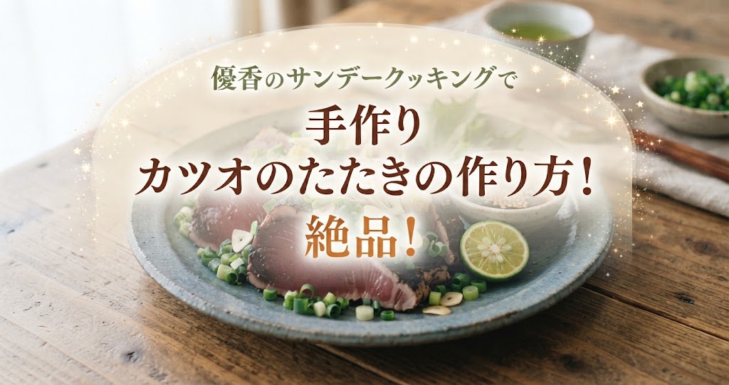 優香のサンデークッキングで手作りカツオのたたきの作り方！